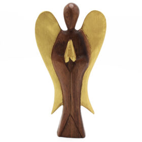Statuetă Înger din lemn – Atrage bucuria – 20 cm